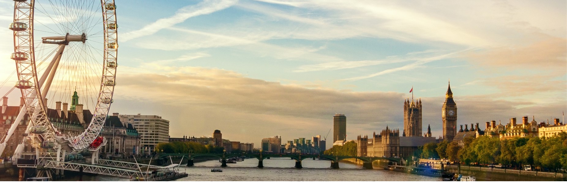 London skyline with london eye